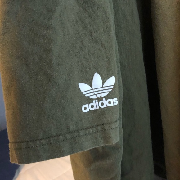 adidas Tops Army Green Adidas Tee Original Men Women White Poshmark